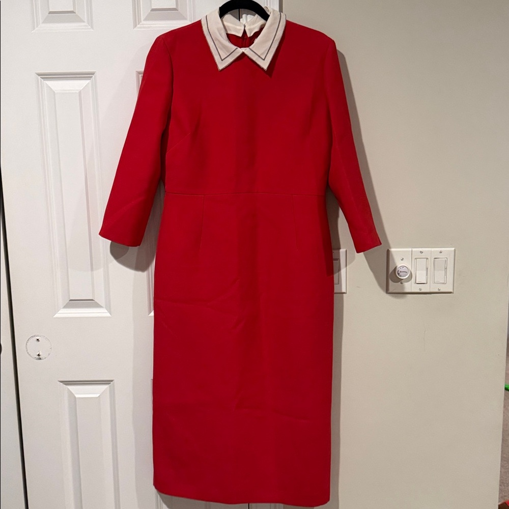 Christian Dior Red Wool/Silk Dress EUC Sz 44 ❤️